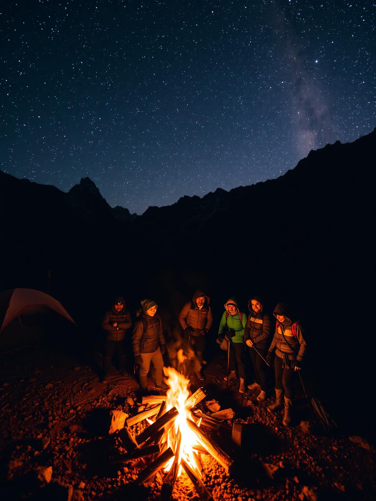 Bonfire under the stars